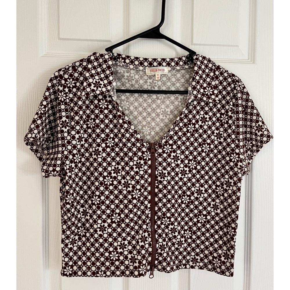 Crop Top Shirt with Collar